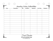 Jewelry And Collectibles Worksheet