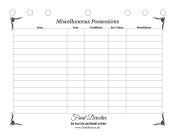 Miscellaneous Possessions Worksheet