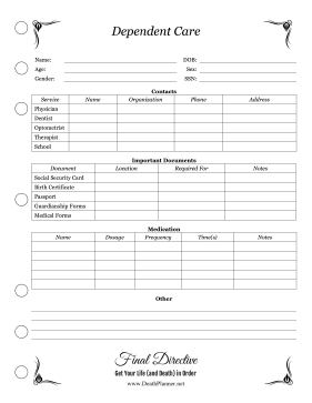 Dependent Care Planner Final Directive