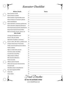 Executor Checklist Final Directive