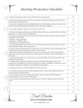 Identity Protection Steps Checklist Final Directive