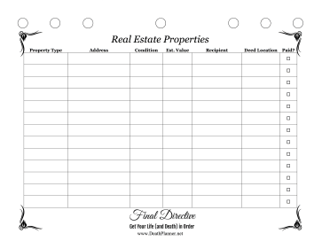 Real Estate Worksheet Final Directive