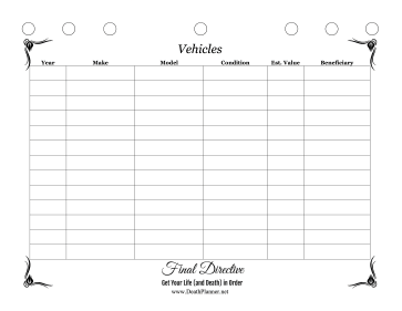 Vehicles Worksheet Final Directive