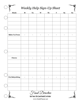 Weekly Help Planner Final Directive