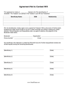 Agreement Not To Contest Will