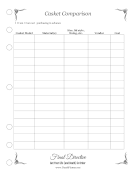 Casket Comparison Worksheet