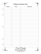 Clients Contact List Planner
