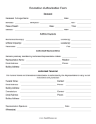Cremation Authorization Form