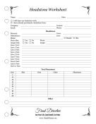 Headstone Worksheet Planner