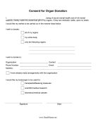 Organ Donation Consent Form