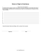 Right Of Inheritance Waiver